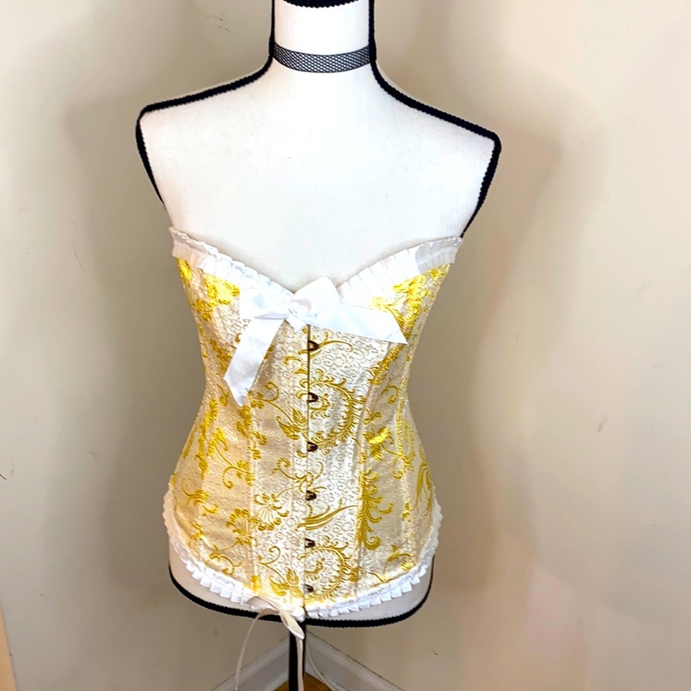 Yellow and white Corset